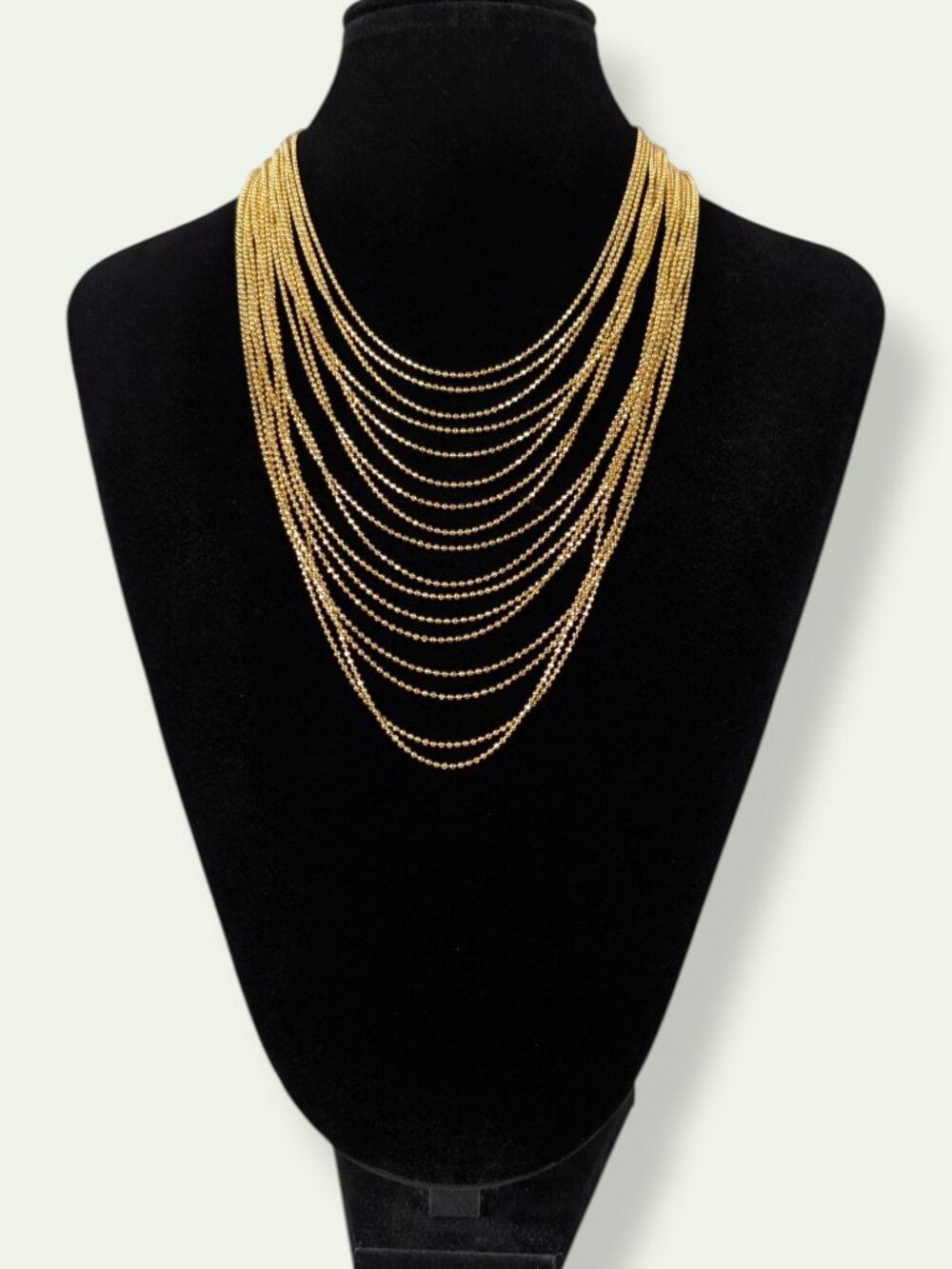 Vintage Joan Rivers Multi Strand Cascading Gold Tone Necklace